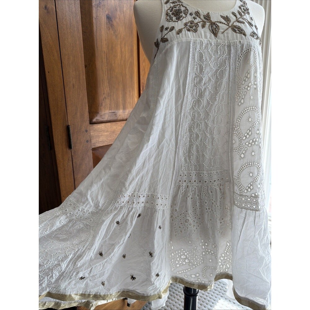 Anthropologie Leifnotes White Dress Size 6 - Picture 3 of 8